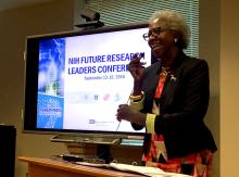 Dr. Hannah Valentine speaking at the NIH Future Research Leaders Conference