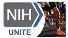 NIH UNITE image with a photo of a persons legs running